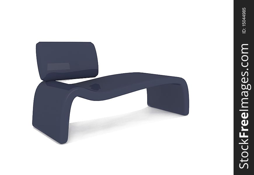 Modern blue sofa isolated on white, 3D render/illustration