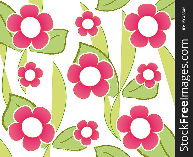 Stylish background, wallpaper or wrapping paper design with pink flowers and plants. Stylish background, wallpaper or wrapping paper design with pink flowers and plants.