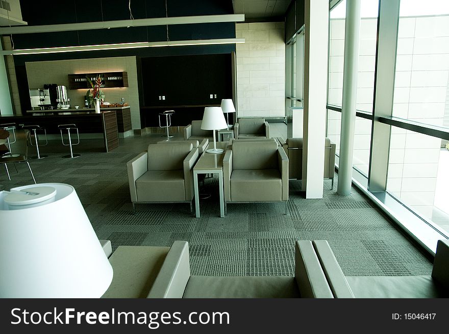 Airport waiting area for frequent flyers. Airport waiting area for frequent flyers