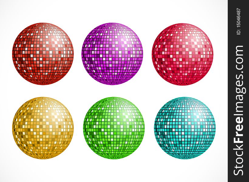 Disco ball. Vector illustration. Eps8
