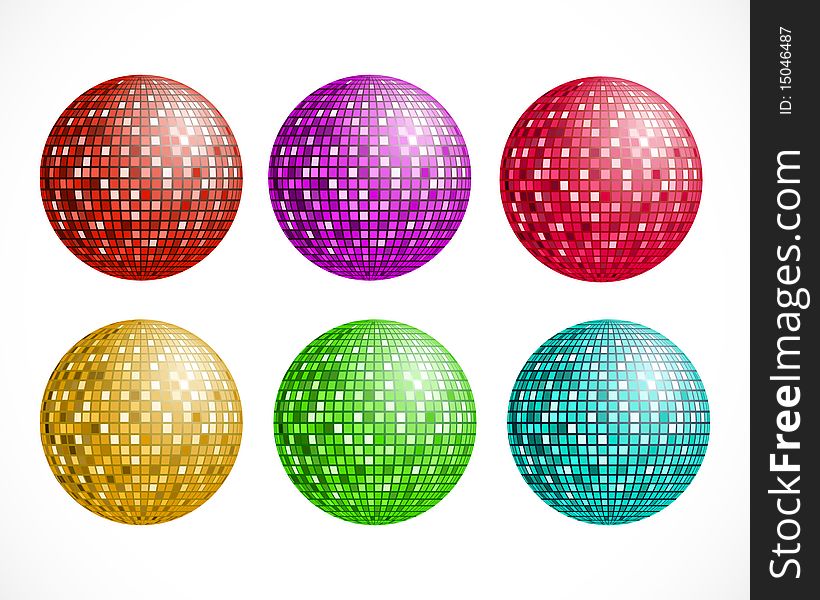 Disco ball. Vector illustration.