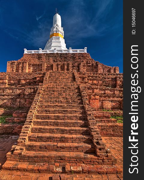 Ruined old Buddhist pagoda, Nakornprathom Thailand