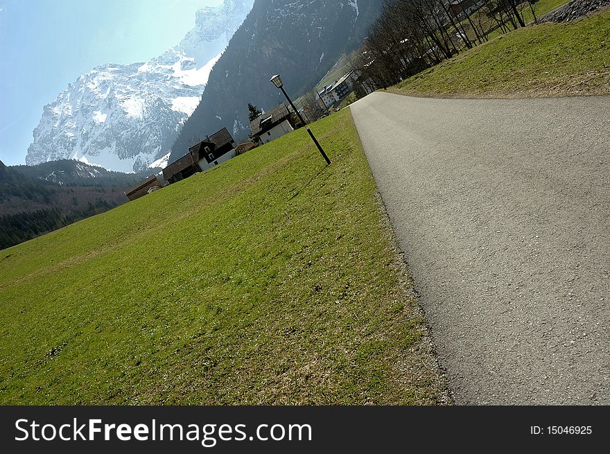 Road in the mountains - Vorarlberg, Austria. Road in the mountains - Vorarlberg, Austria