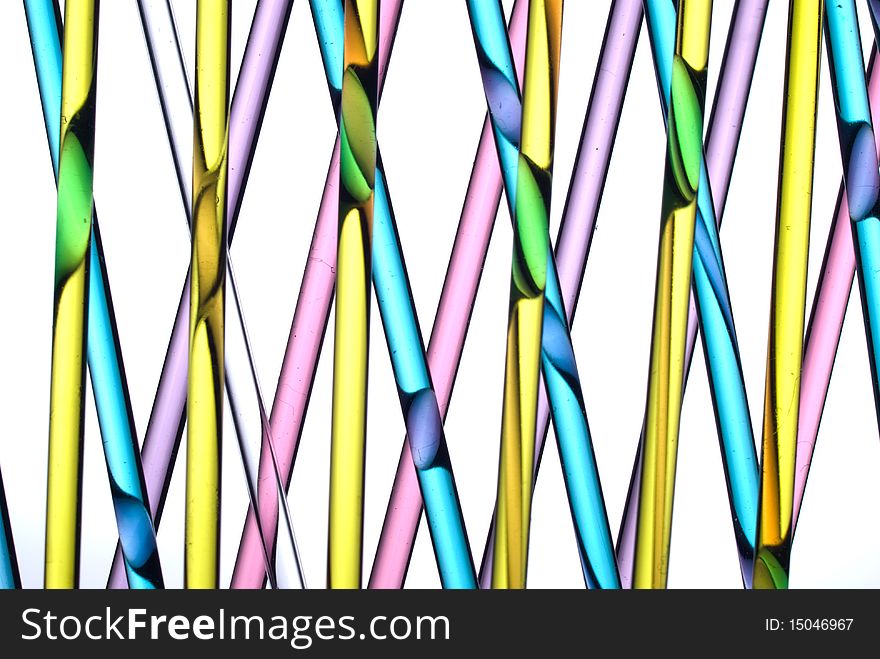 Close up of glass straws