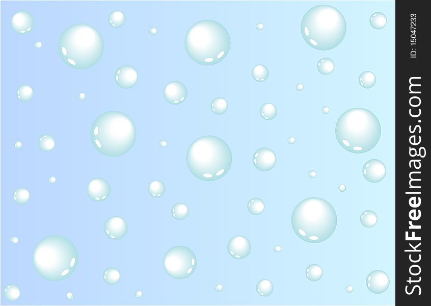 Blue bubbles on a gradient background. Blue bubbles on a gradient background