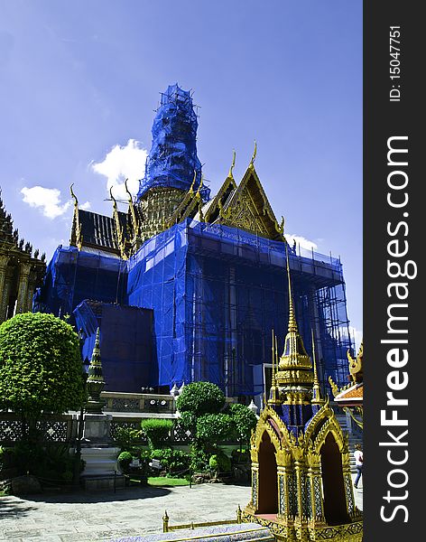 Repair measure in Wat Pra Kaew at Bangkok Thailand