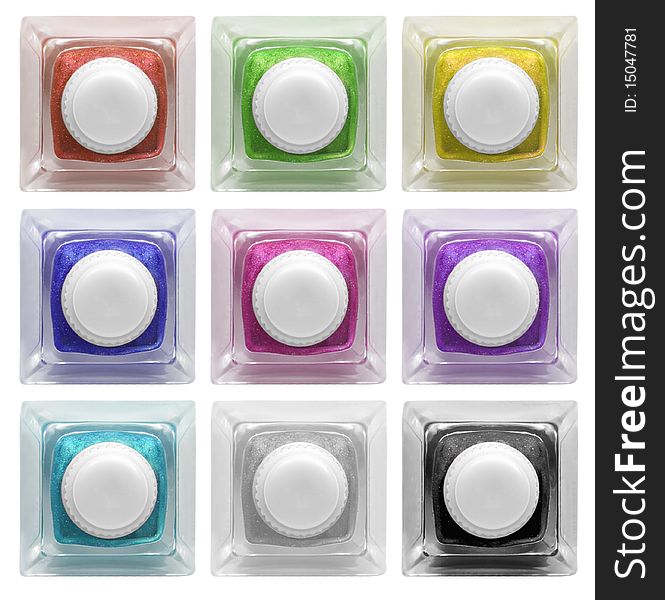 Real glass button collection with colorful and blank space for text. Isolated on white background. Real glass button collection with colorful and blank space for text. Isolated on white background