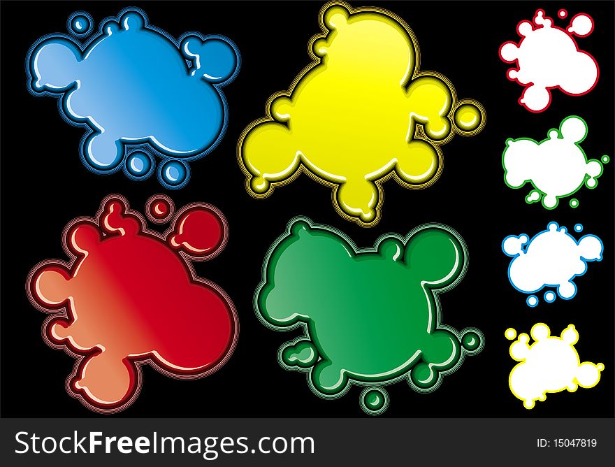 Cartoon Frames Colors In Dark Background