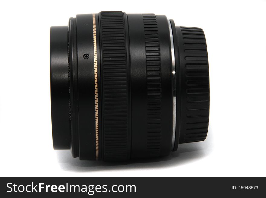 Black lens on white background