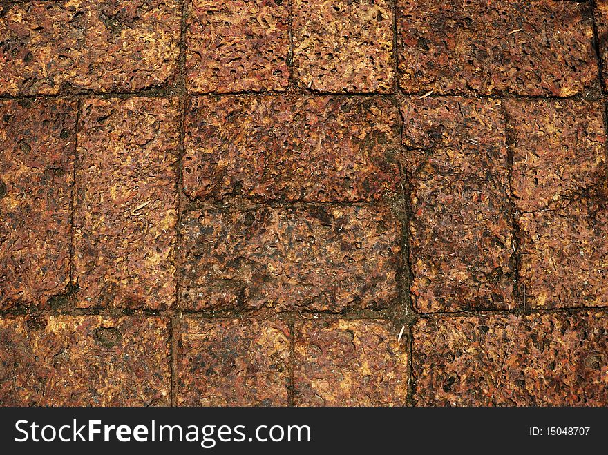 A well-tiled bricks floor. A well-tiled bricks floor