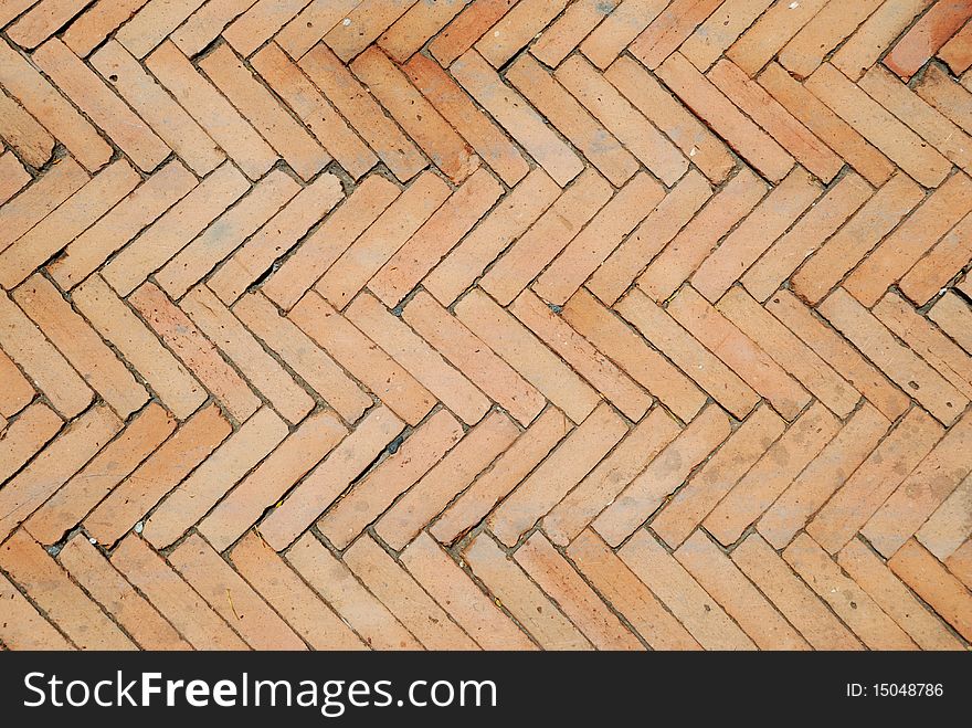 A well-tiled bricks floor. A well-tiled bricks floor