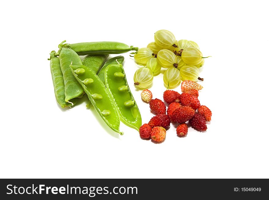 Colorful berries isolated on white. Colorful berries isolated on white