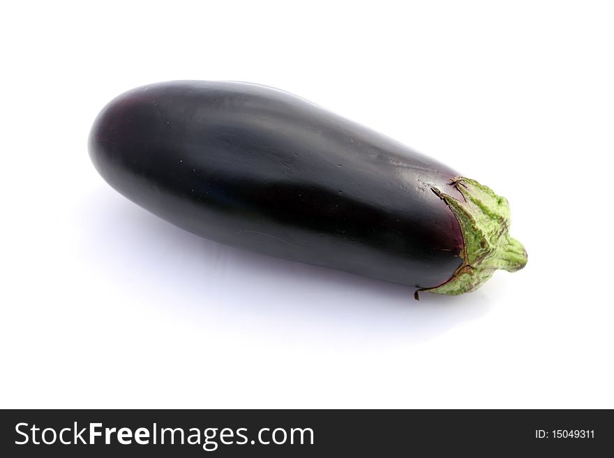 Object vegetable violet eggplant on white background