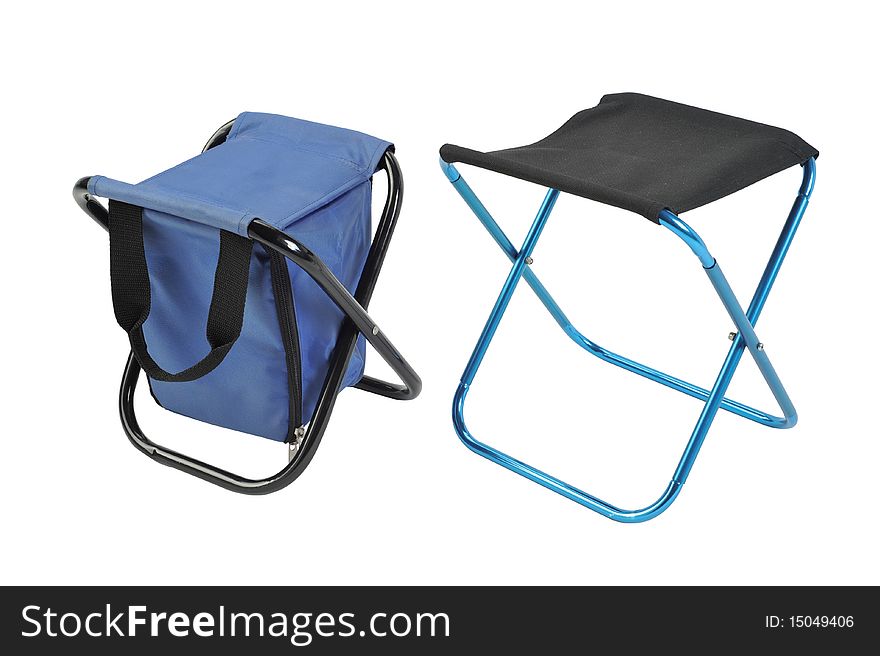 Folding chairs on a white background