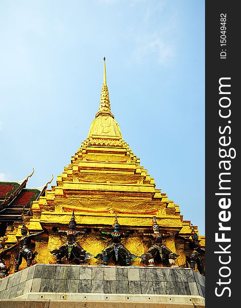 Pagoda in Wat Pra-keaw Bangkok, Thailand