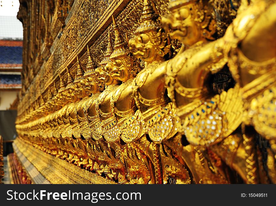The line of garuda in Wat Pra-keaw, Bangkok Thailand