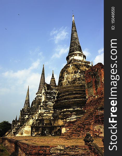 Wat Prasrisanphet, the ancient remains in Ayutthaya,Thailand