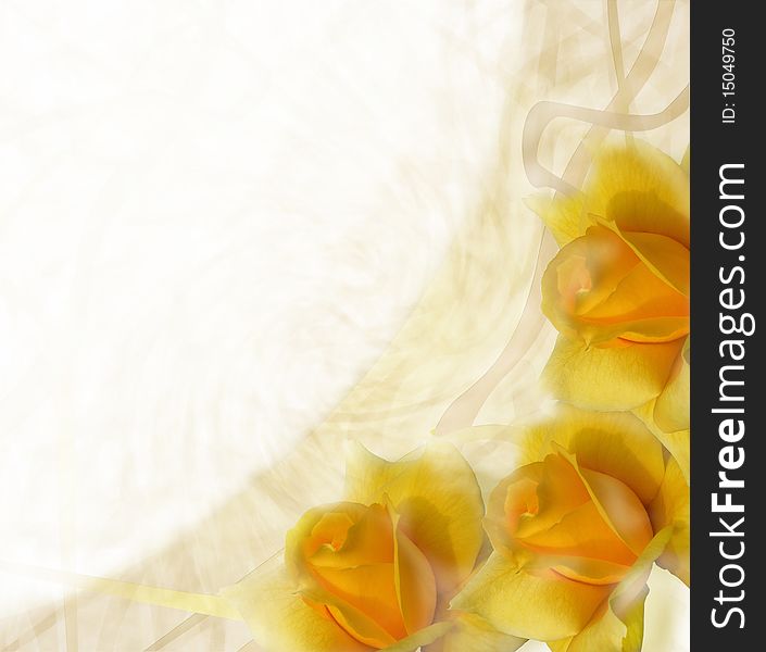 Abstract background with yellow roses. Abstract background with yellow roses