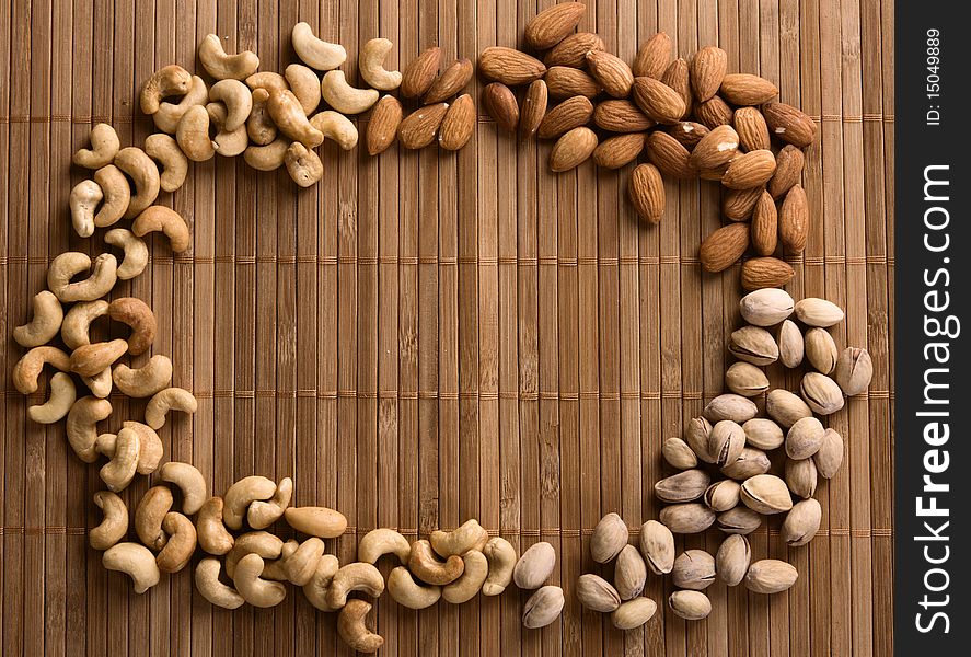 Background made of delicious nuts