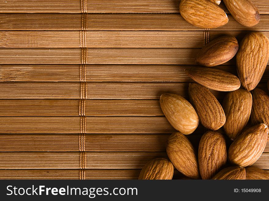 Background made of almond nuts. Background made of almond nuts