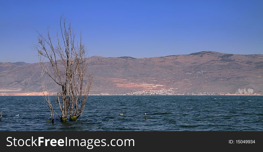 The erhai lake old dali yunnan china. The erhai lake old dali yunnan china