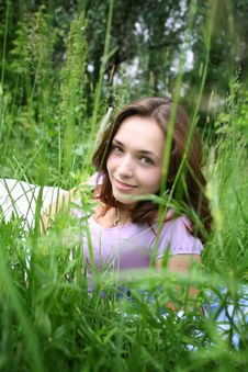 Girl On Grass Stock Photography Girl On Grass Stock Photography