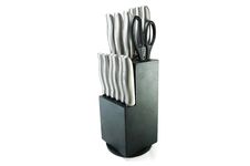A Set Of Kitchen Knives On A Stand Stock Photos