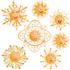 Seven Positive Sun. Stock Images Seven Positive Sun. Stock Images