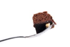 Brownie Square On Spoon Royalty Free Stock Photography Brownie Square On Spoon Royalty Free Stock Photography