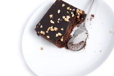 Brownie Square On Plate Dish Stock Photography Brownie Square On Plate Dish Stock Photography