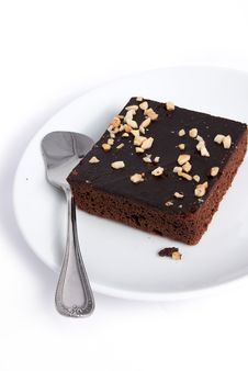 Brownie Square On Plate Dish Royalty Free Stock Photos Brownie Square On Plate Dish Royalty Free Stock Photos