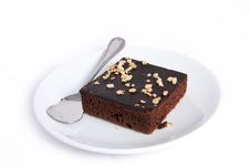 Brownie Square On Plate Dish Royalty Free Stock Images Brownie Square On Plate Dish Royalty Free Stock Images