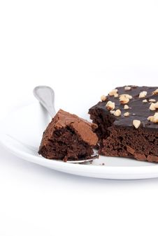 Brownie Square On Plate Dish Royalty Free Stock Images Brownie Square On Plate Dish Royalty Free Stock Images