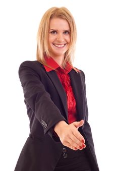 Woman Giving Hand For Handshake Royalty Free Stock Photography Woman Giving Hand For Handshake Royalty Free Stock Photography