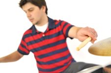 Drummer Playing Royalty Free Stock Photography Drummer Playing Royalty Free Stock Photography