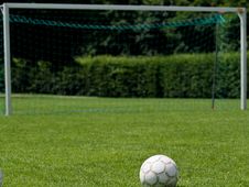 Soccer Ball In Front Of Goal Stock Images Soccer Ball In Front Of Goal Stock Images