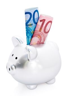Piggy Bank And Euro Money Royalty Free Stock Images