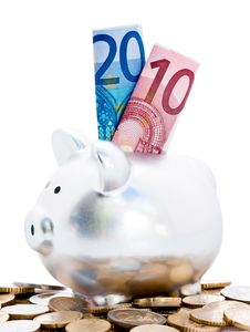 Piggy Bank And Euro Money Royalty Free Stock Photo