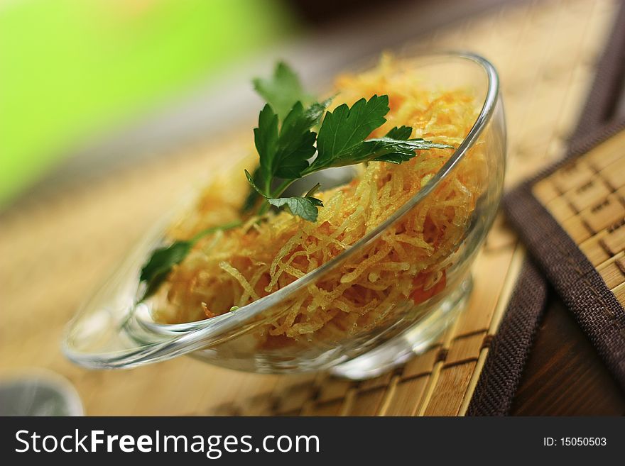 Salad with onion, parsley and cheese. Salad with onion, parsley and cheese.