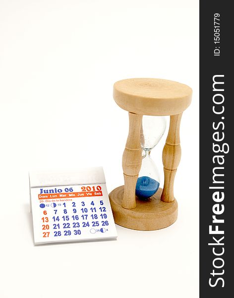 Antique Clock Calendar And Sand