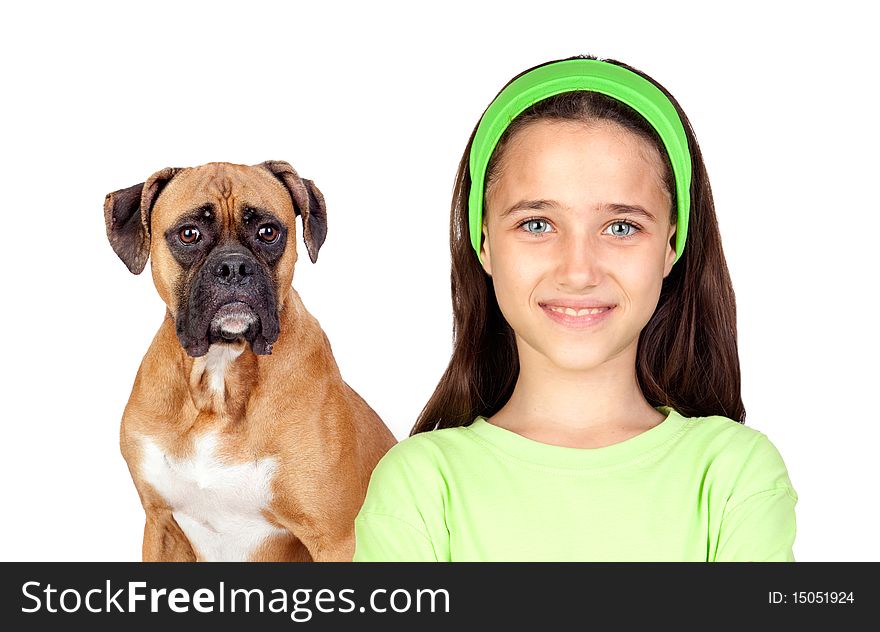 Beautiful girl and her dog