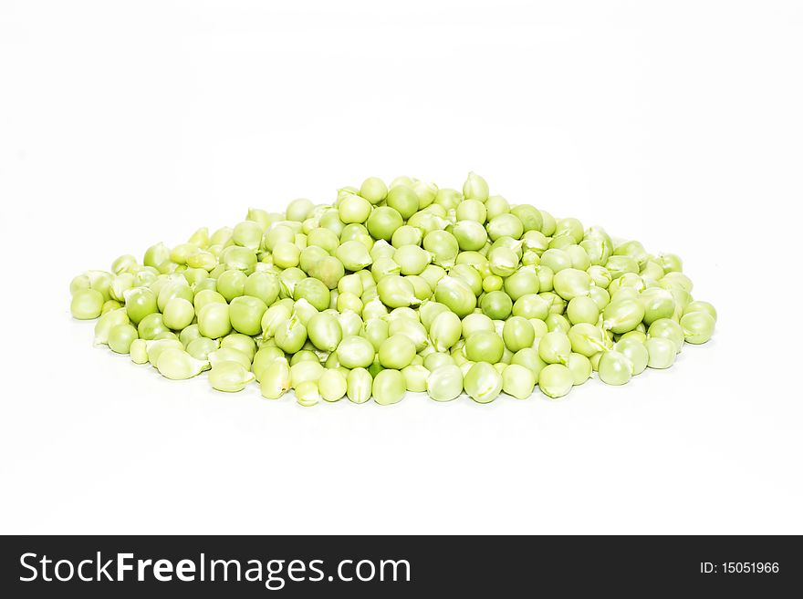 Pea is green isolated on a white background