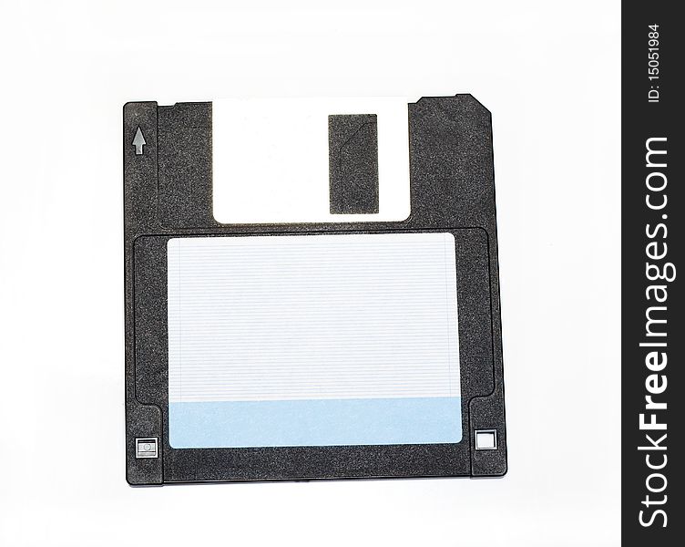 Diskette is black isolated on a white background