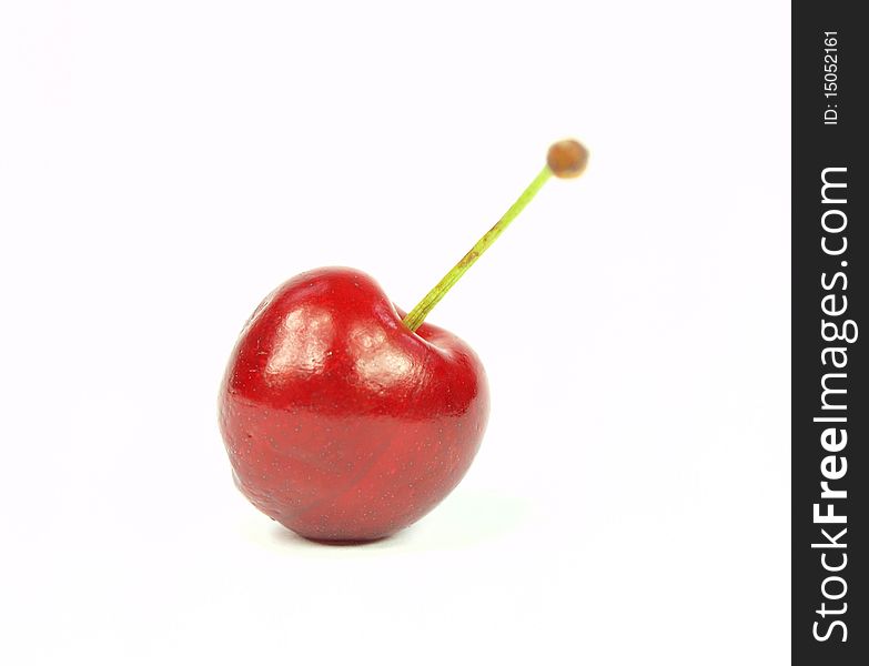 Studio photo of isolated cherry on white background