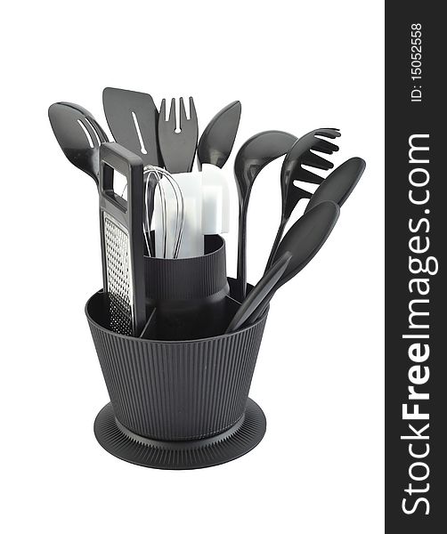 A set of kitchen utensils. A set of kitchen utensils