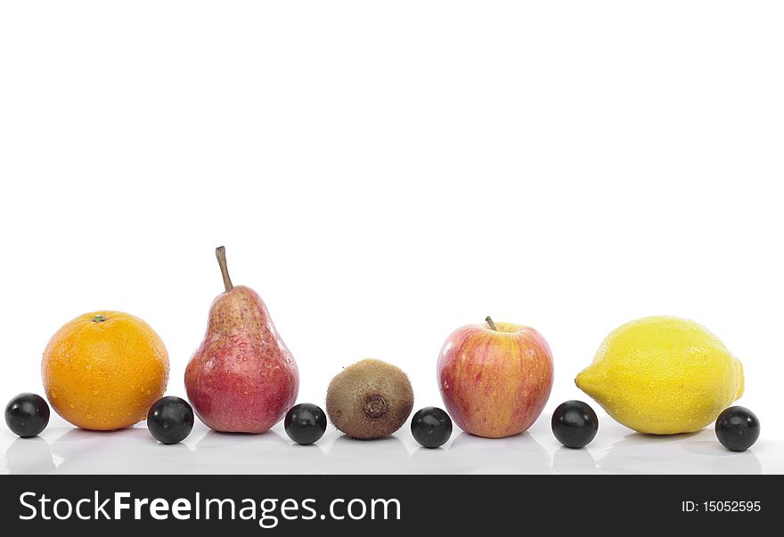 Fruit selection isolated over white. Fruit selection isolated over white
