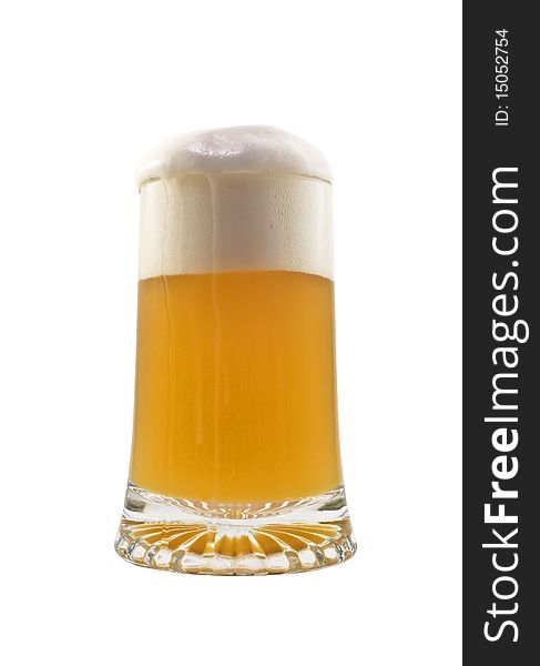 Glass Of Beer Isolated On The White