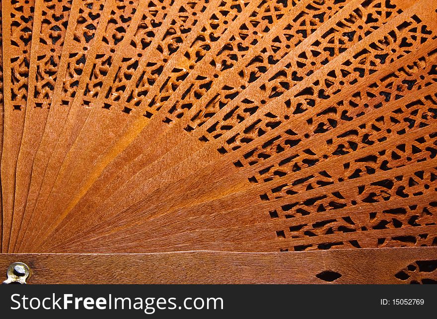 Beautiful brown wooden fan pattern.