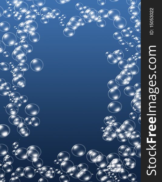 A blue under water background graph illustration with shiny soap bubbles. A blue under water background graph illustration with shiny soap bubbles.
