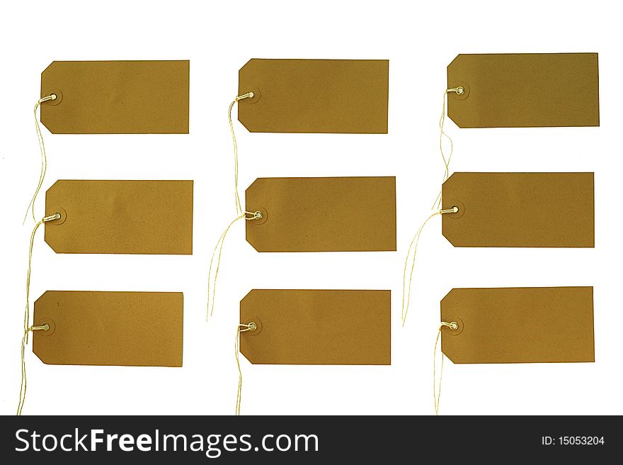 Set of blank tags with string isolated on white. Set of blank tags with string isolated on white